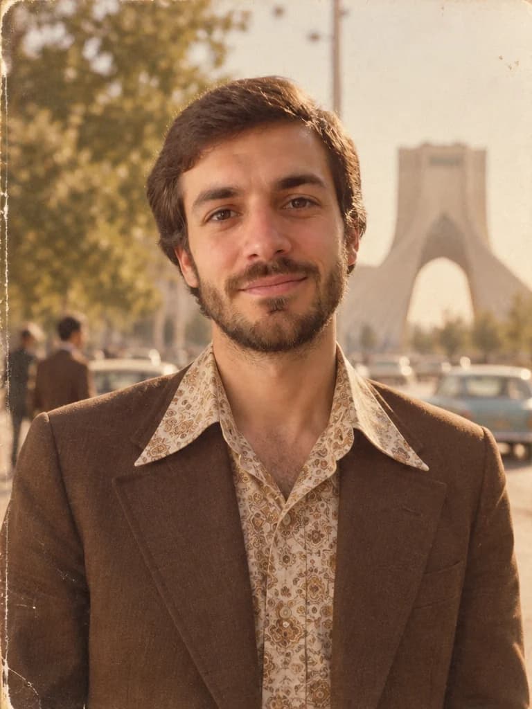 نمونه خروجی پرامپت ایران ۱۳۵۰ (عکس آنالوگ قدیمی)