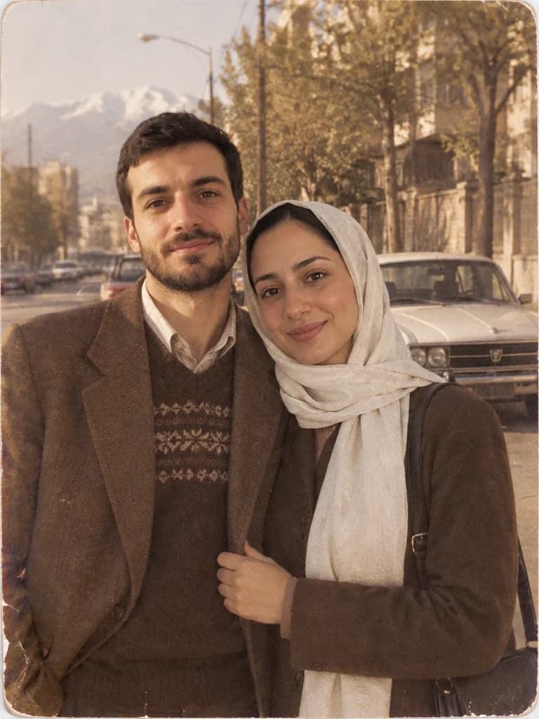 نمونه خروجی پرامپت عکس دونفره دهه ۶۰