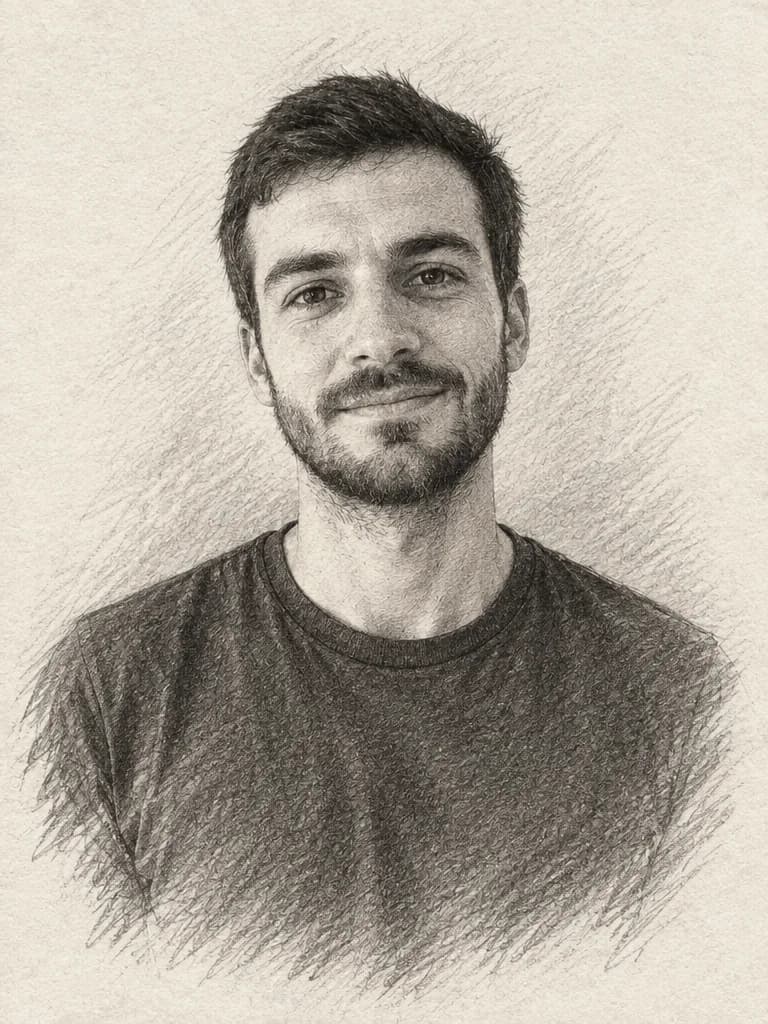 نمونه خروجی پرامپت پرتره مدادی سیاهوسفید
